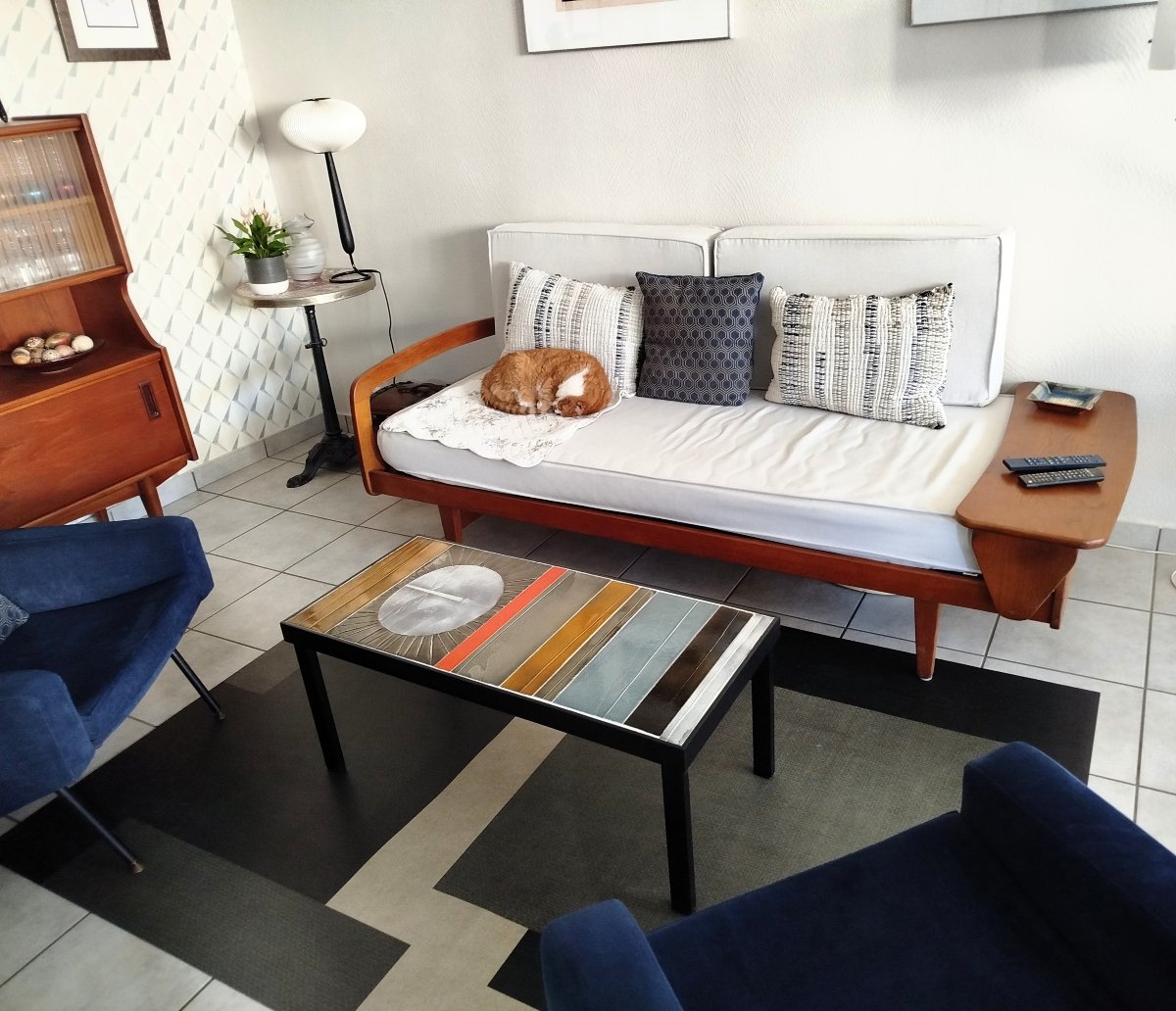 "soleil" Ceramic Coffee Table By Roger Capron, Pm, 20th Century-photo-6