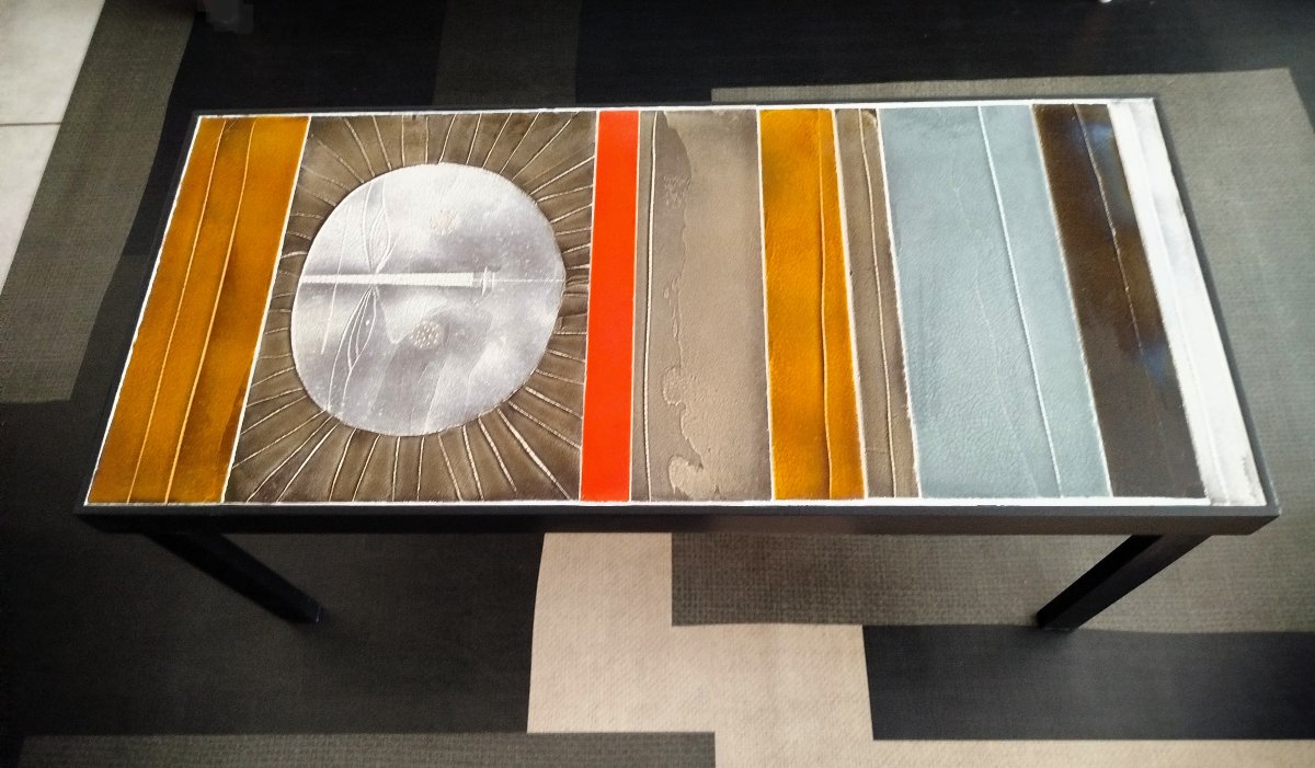 "soleil" Ceramic Coffee Table By Roger Capron, Pm, 20th Century