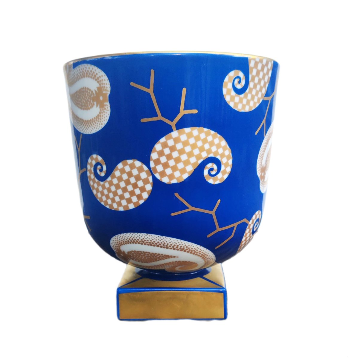 Richard-ginori / Claudio La Viola  Bowl-shaped Vase On A Pedestal, 1990s