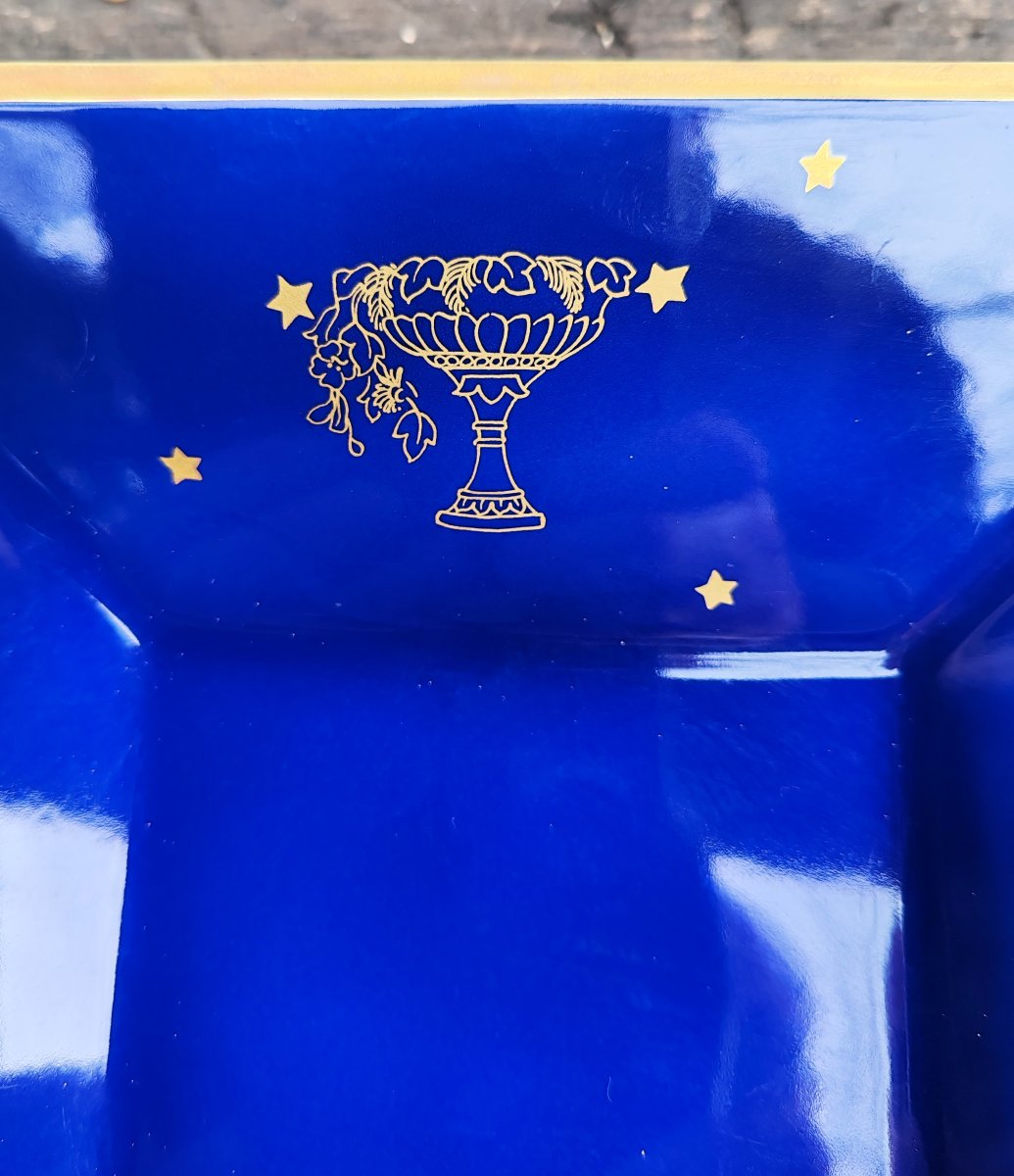 Richard Ginori / Claudio La Viola Square Porcelain Trays, Cobalt Blue, Circa 1990-photo-2