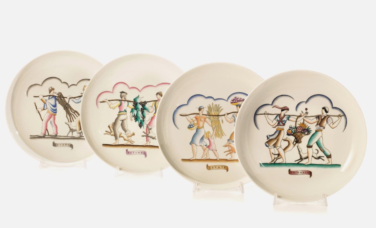 Richard Ginori Série quatre assiettes de collection  Quatre saisons de Gio Ponti-photo-2