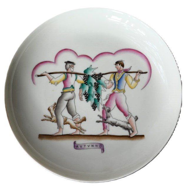 Richard Ginori Série quatre assiettes de collection  Quatre saisons de Gio Ponti-photo-1