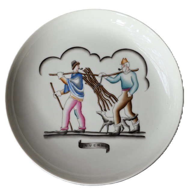 Richard Ginori Série quatre assiettes de collection  Quatre saisons de Gio Ponti-photo-2
