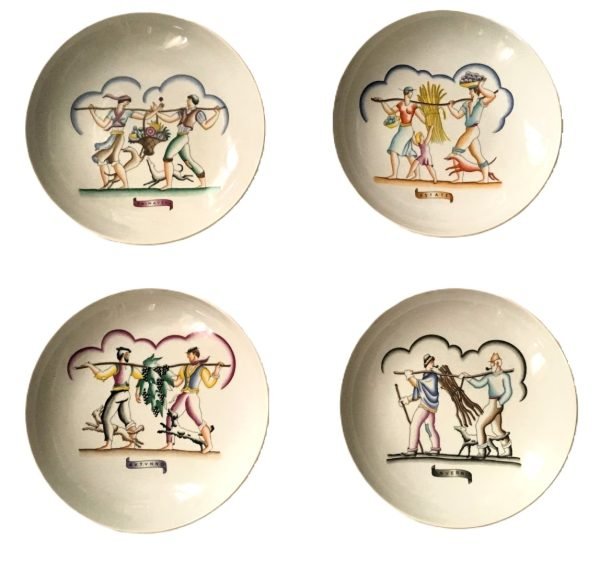 Richard Ginori Série quatre assiettes de collection  Quatre saisons de Gio Ponti