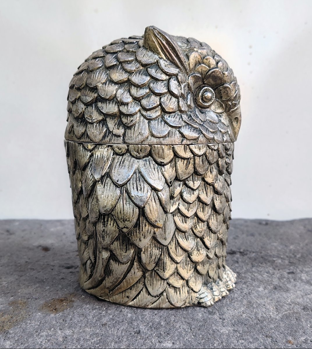 Seau à Glace « hibou » par Mauro Manetti pour Fonderia d’Arte Italie Année 70-photo-2
