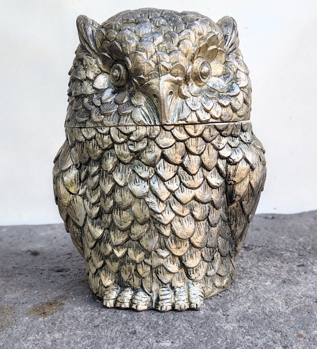 Seau à Glace « hibou » par Mauro Manetti pour Fonderia d’Arte Italie Année 70