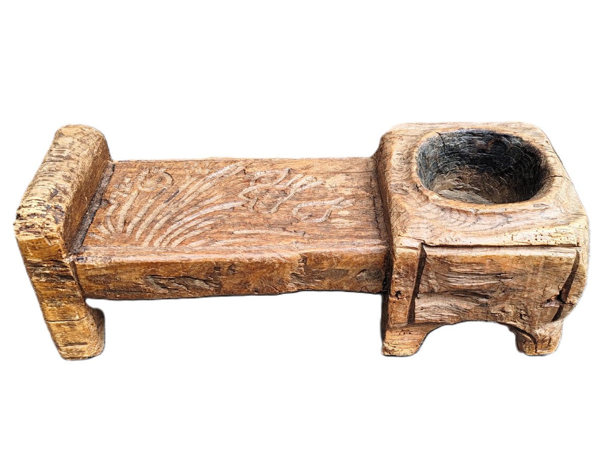André POIRSON (1920-2003) sculpture en bois sculpté et creusé XX ème