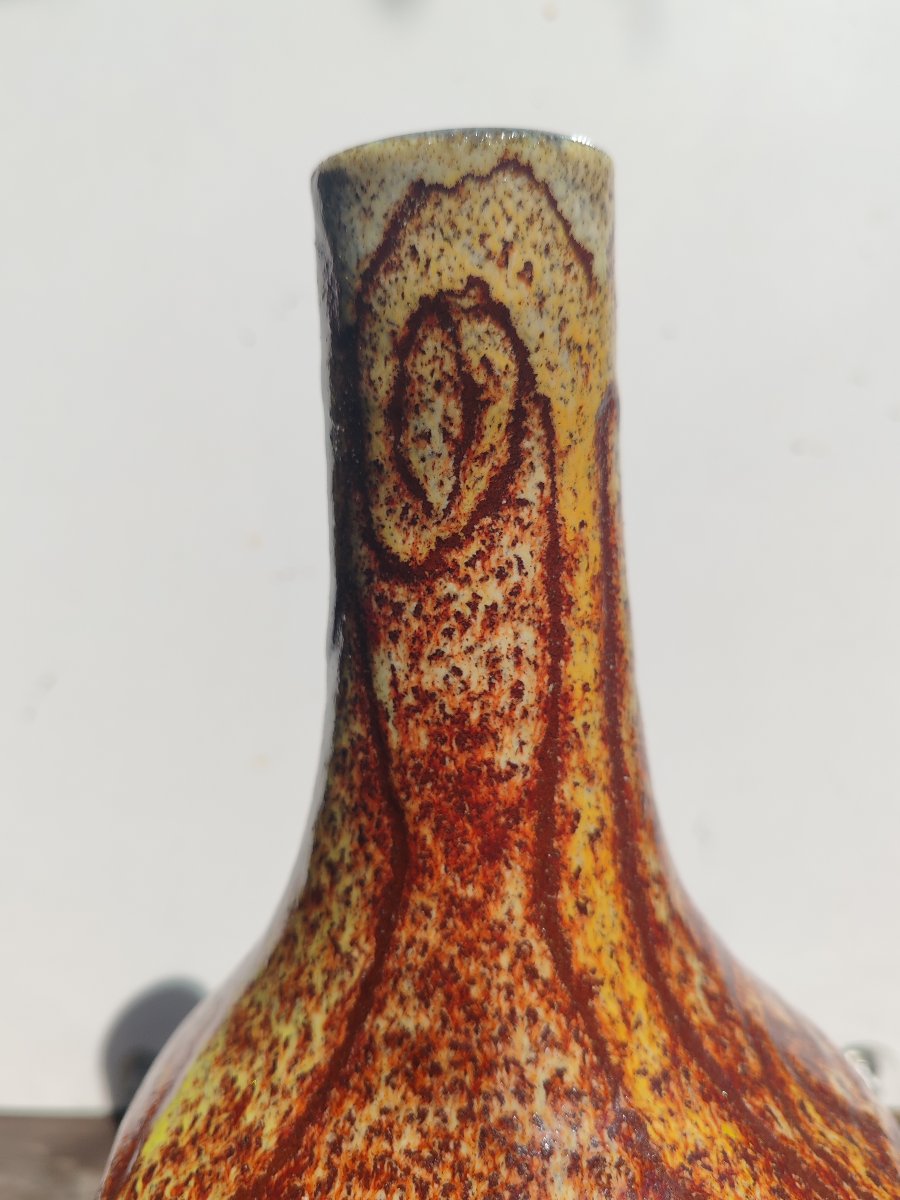 Accolay Potters: Large Pinched-ceramic Vase In A Brutalist Style, Vintage 1960s-photo-2