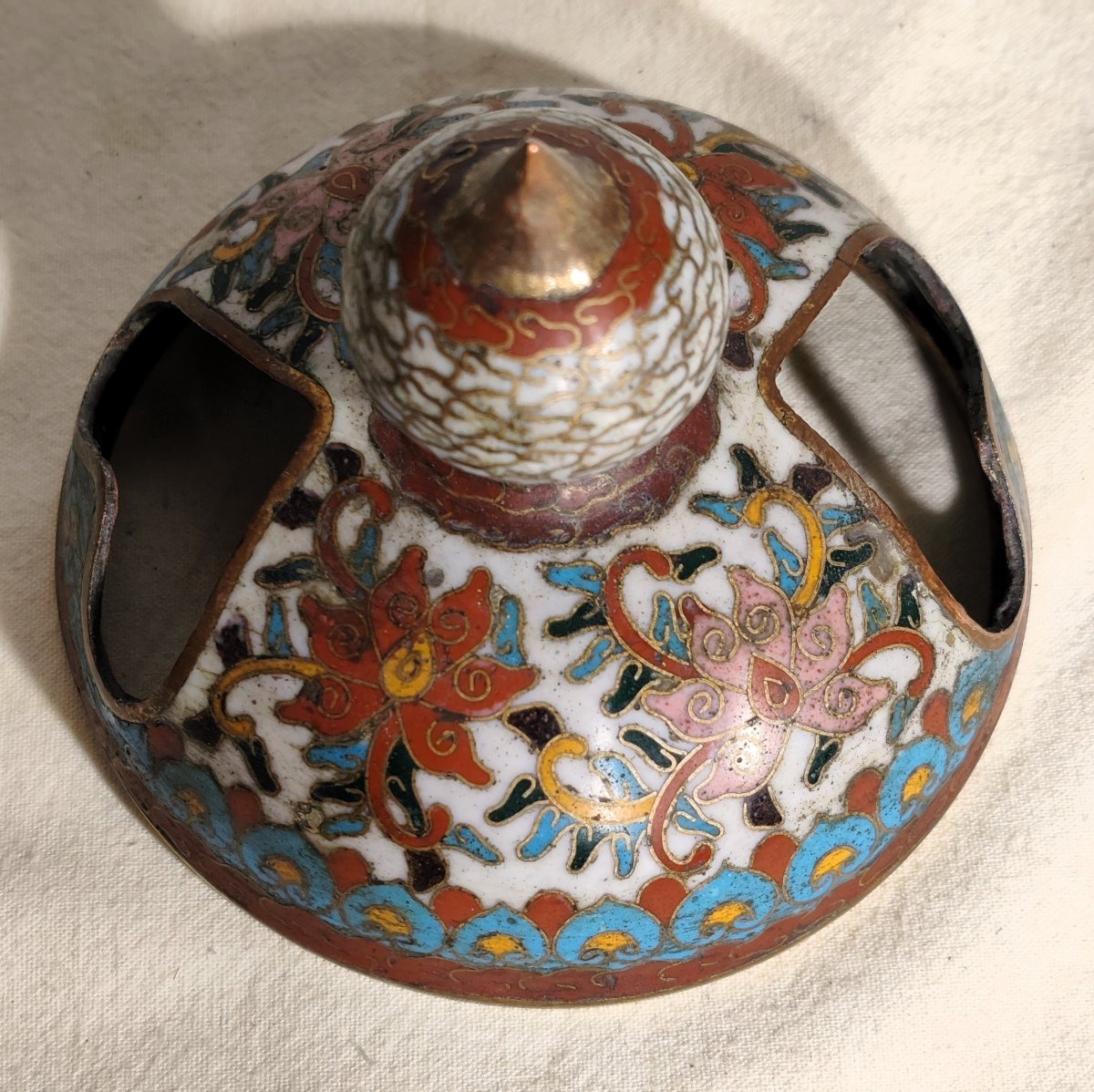 Cloisonné Enamel Vases And An Incense Burner, Japan, 19th Century-photo-2
