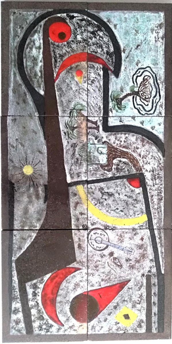1950s Glazed Lava Tile Coffee Table From Malaysia-photo-2