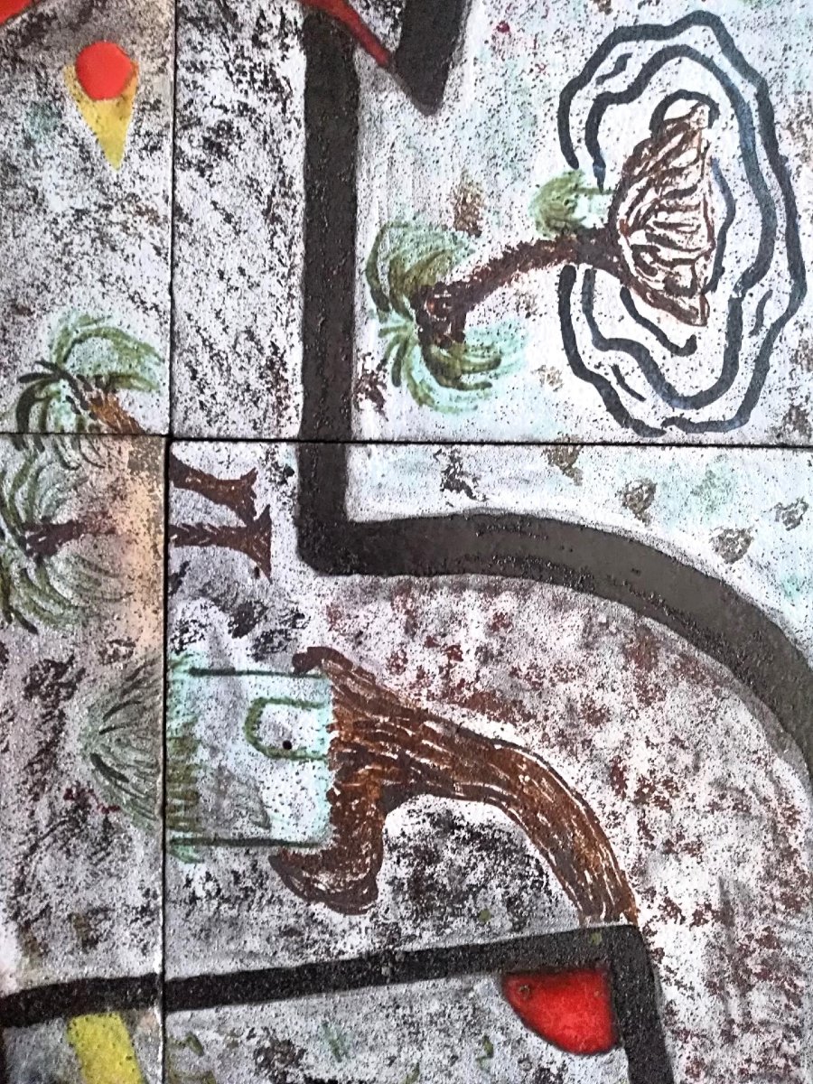 1950s Glazed Lava Tile Coffee Table From Malaysia-photo-4