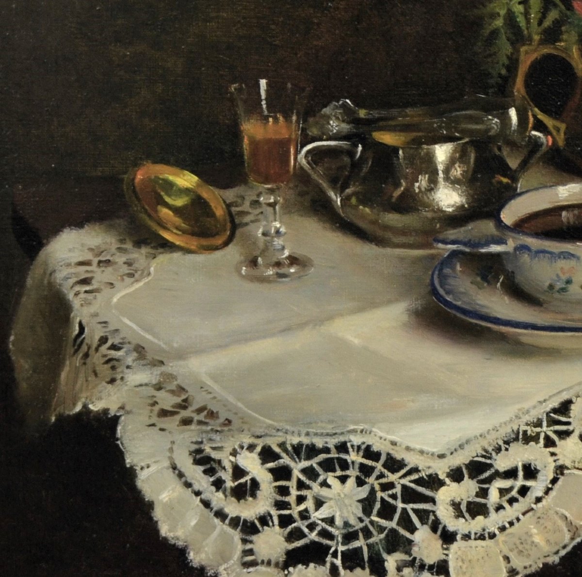 Louis Joseph CAPMAN « Nature morte au vase de roses » Huile sur toile XX ème-photo-3
