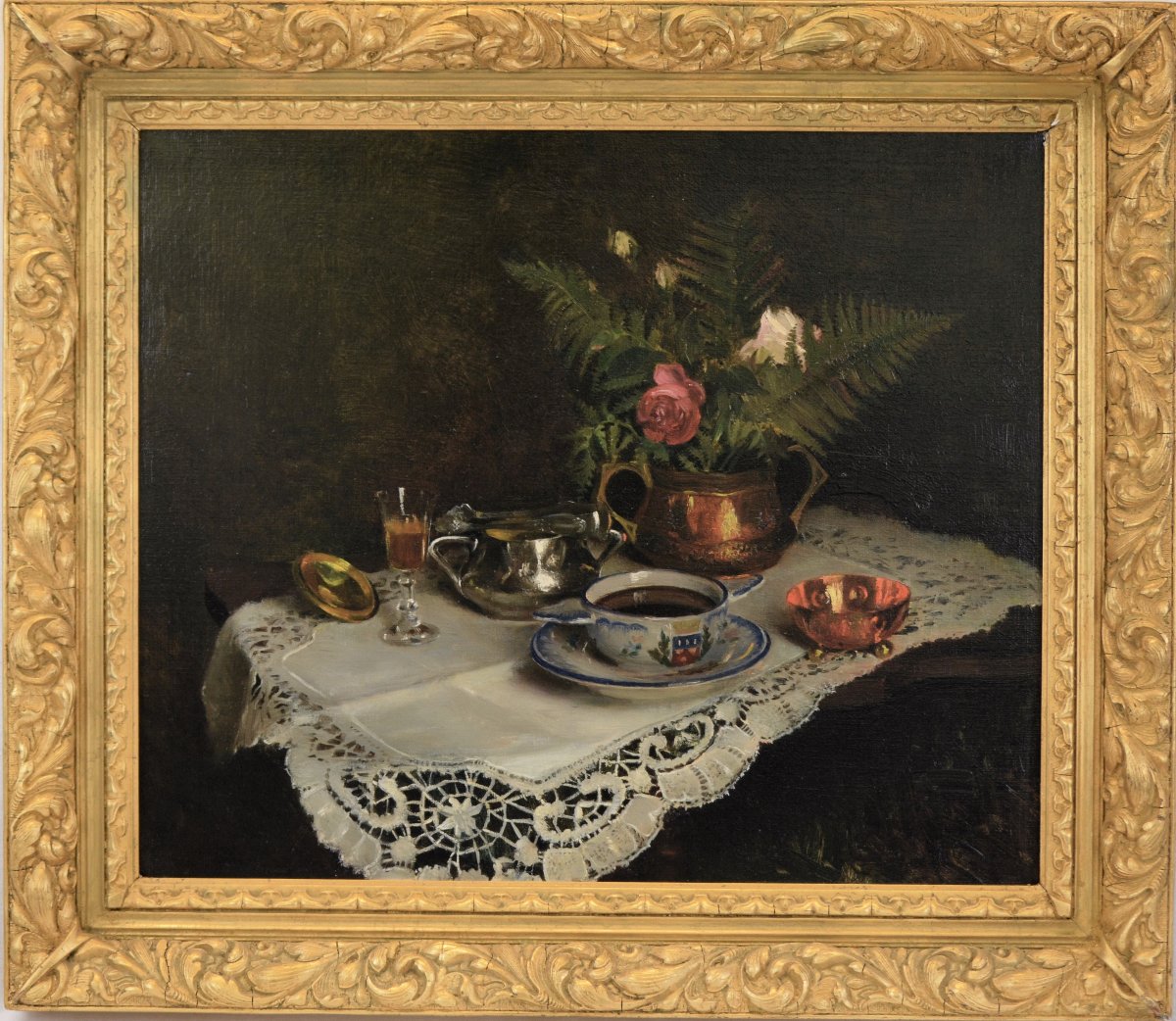 Louis Joseph CAPMAN « Nature morte au vase de roses » Huile sur toile XX ème