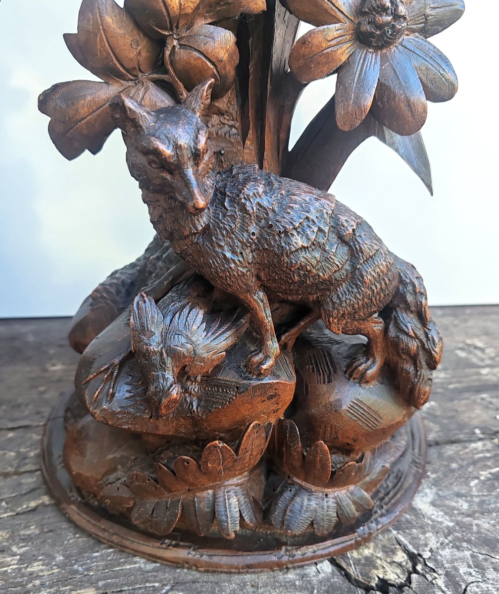 Paire de grands supports sculptés à la main (style Forêt-Noire suisse) Fin XIX Début XX ème-photo-2