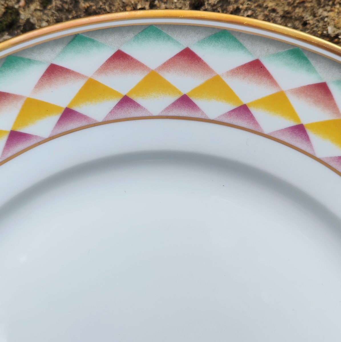 Richard Ginori 6 Coffee Cups And Saucers Designed By Gio Ponti, “arlecchino” (“arlequin”), 20th Century-photo-3