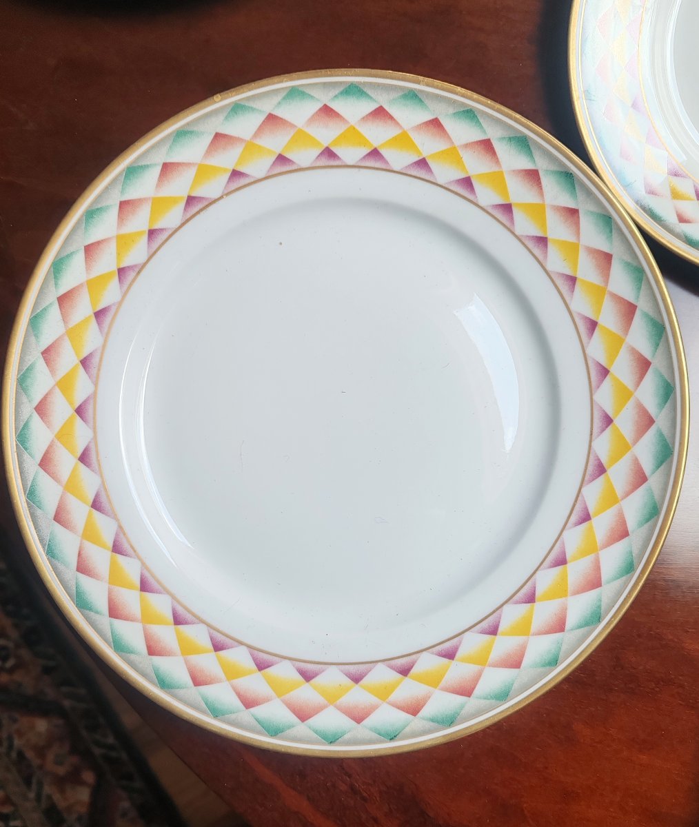 Richard Ginori Set Of 16 “arlecchino” Porcelain Plates Designed By Gio Ponti, 20th Century-photo-3