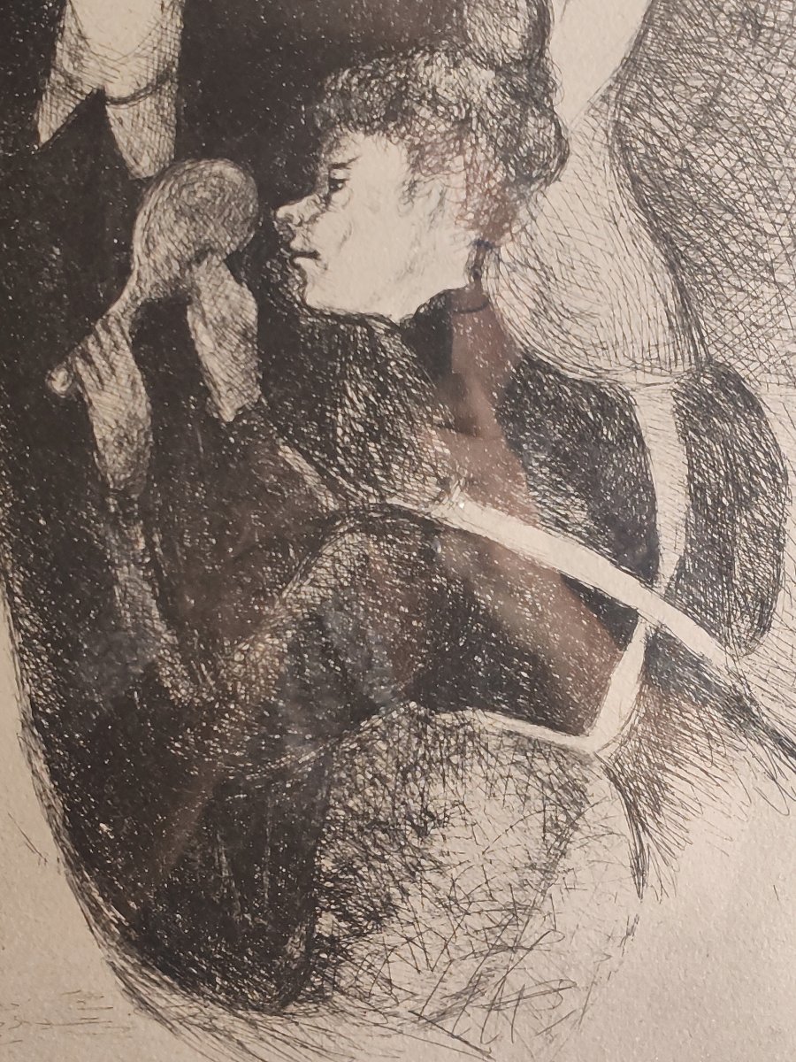 Edouard GOERG (1893-1969) Lithographie offset La toilette de la mariée XX ème-photo-3