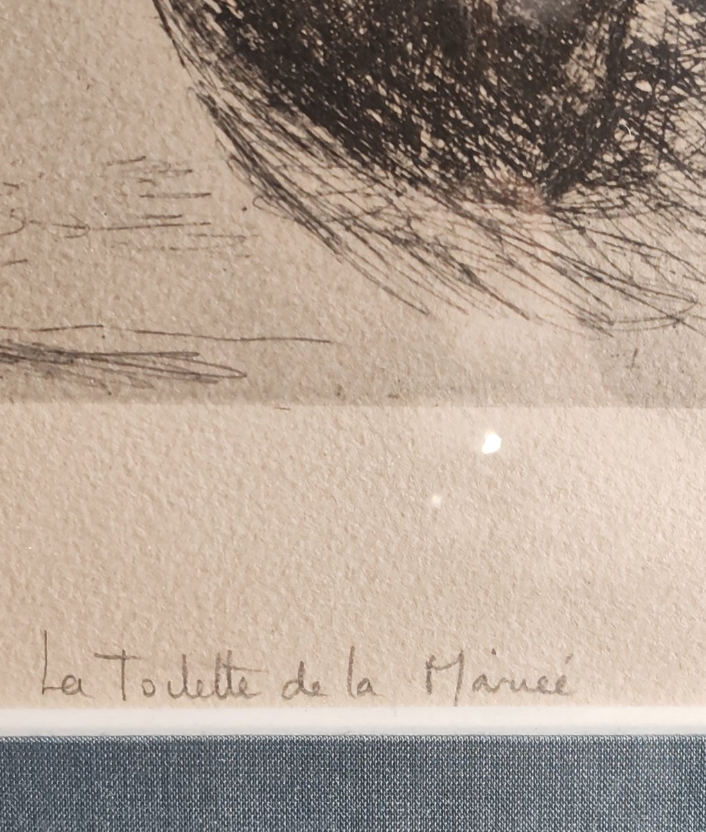 Edouard GOERG (1893-1969) Lithographie offset La toilette de la mariée XX ème-photo-1