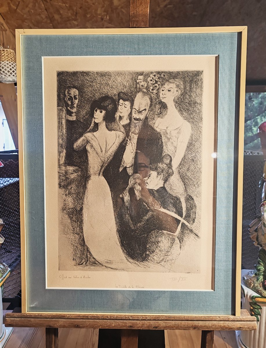 Edouard GOERG (1893-1969) Lithographie offset La toilette de la mariée XX ème