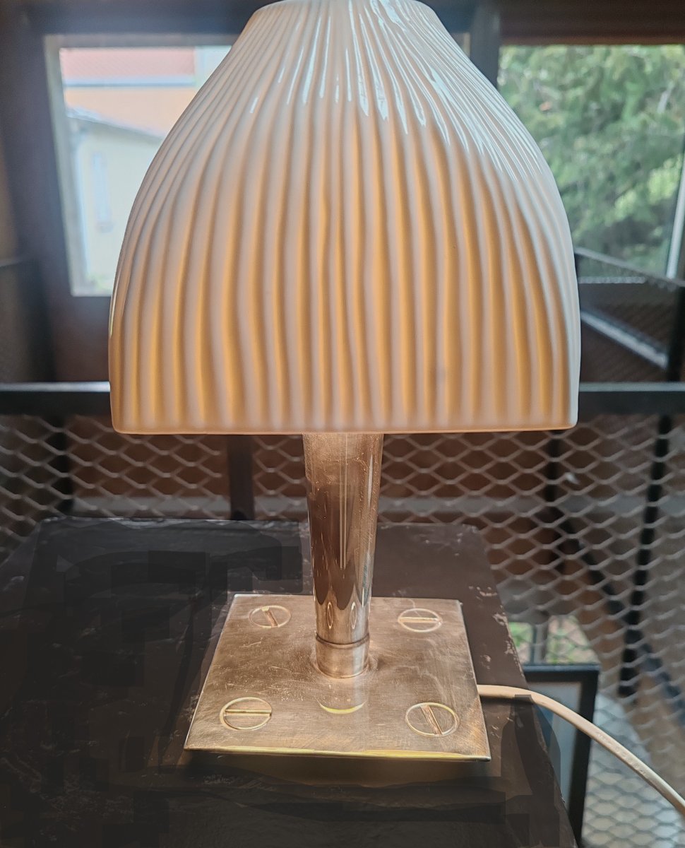 Vintage Table Lamp From The French Silversmithing House Ercuis, Circa 1970-photo-6