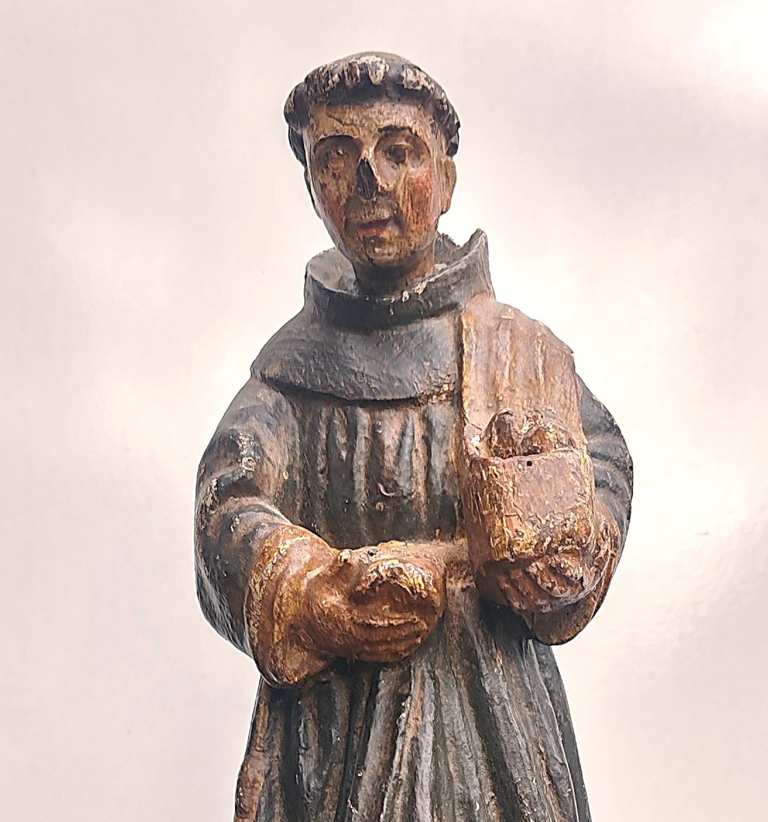 STATUETTE BOIS RELIGIEUSE ANCIENNE-photo-4