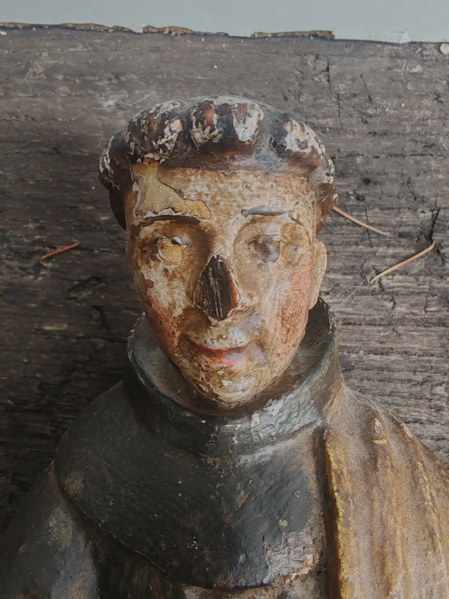 STATUETTE BOIS RELIGIEUSE ANCIENNE-photo-3