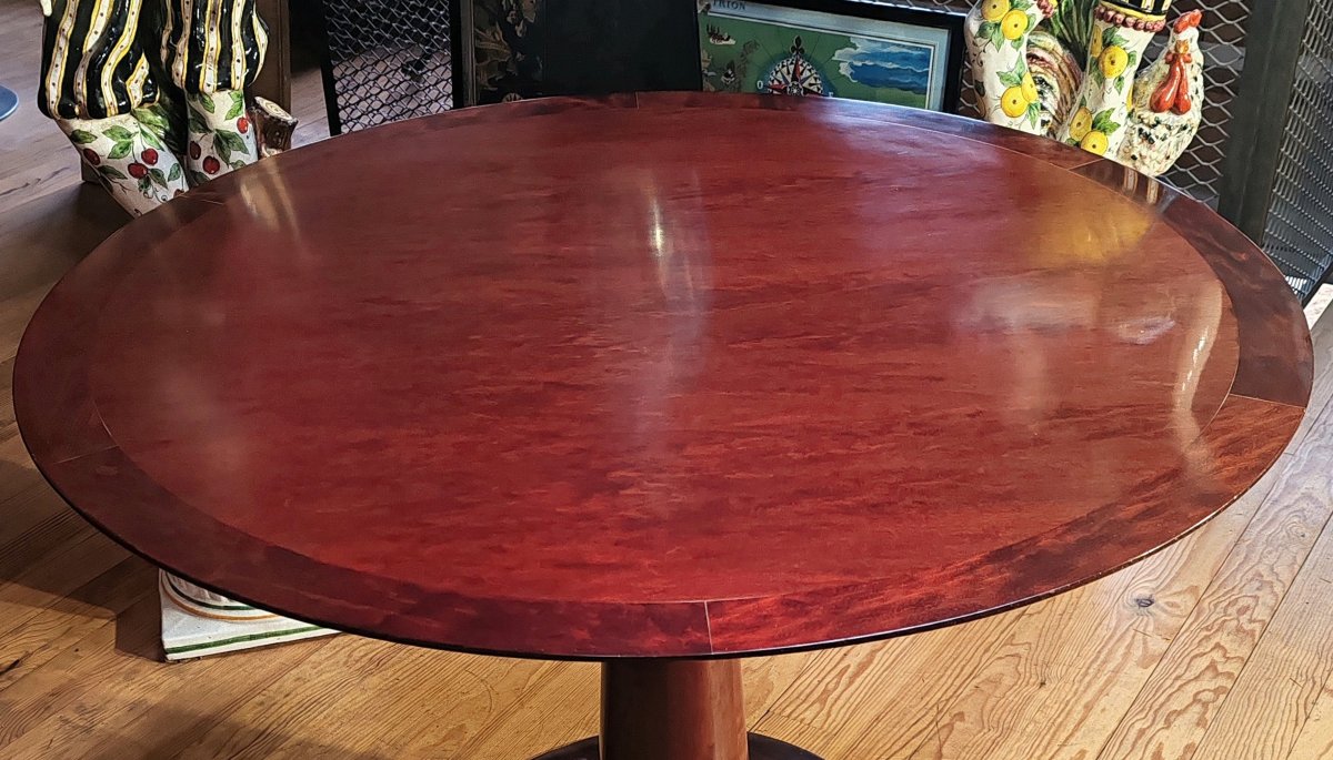 Table de salle à manger circulaire par la maison de haute ébénisterie française Philippe HUREL-photo-4