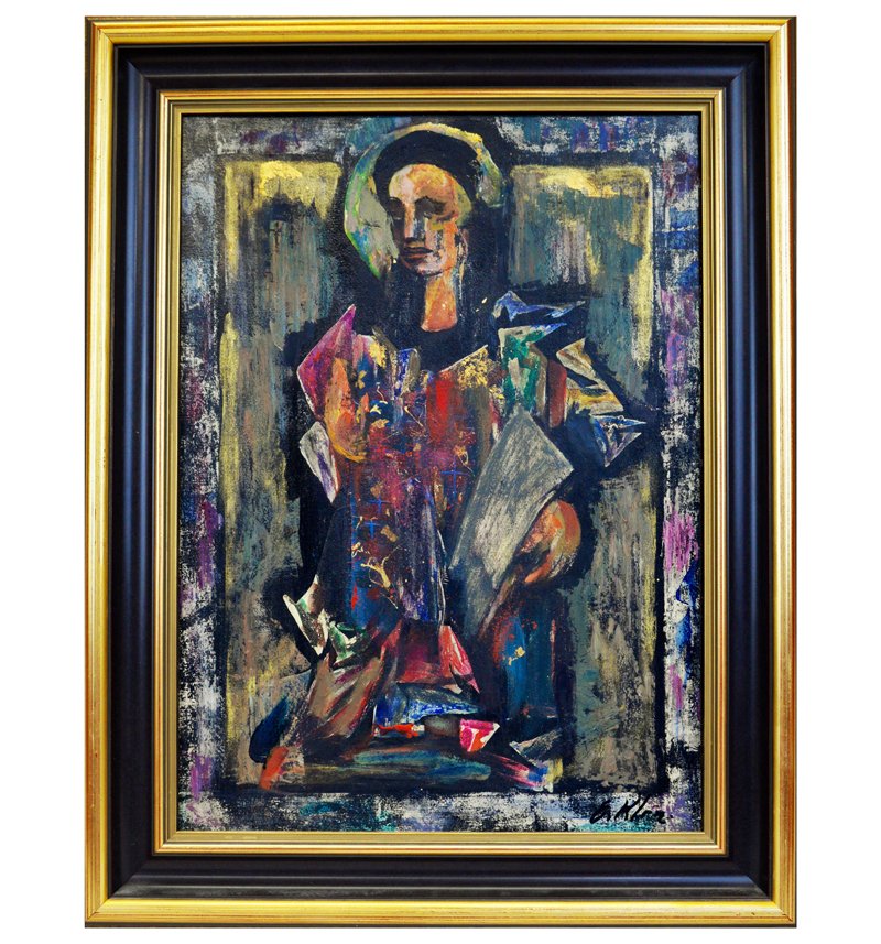 HUILE SUR PANNEAU par EUGÈNE KLEMENTIEFF (1901-1985) l’ Évangeliste