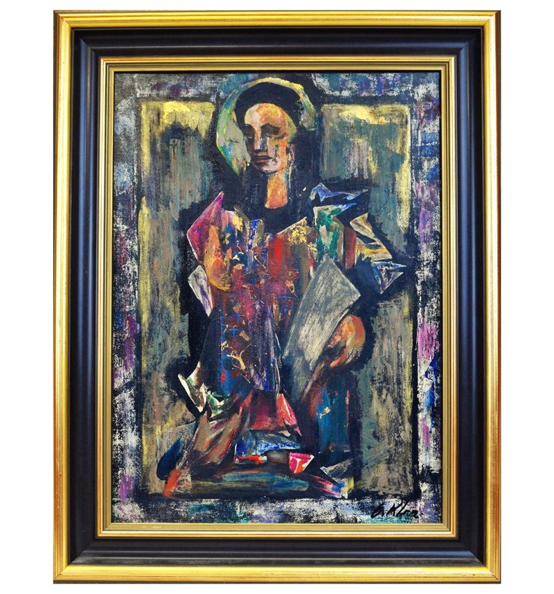 HUILE SUR PANNEAU par EUGÈNE KLEMENTIEFF (1901-1985) l’ Évangeliste