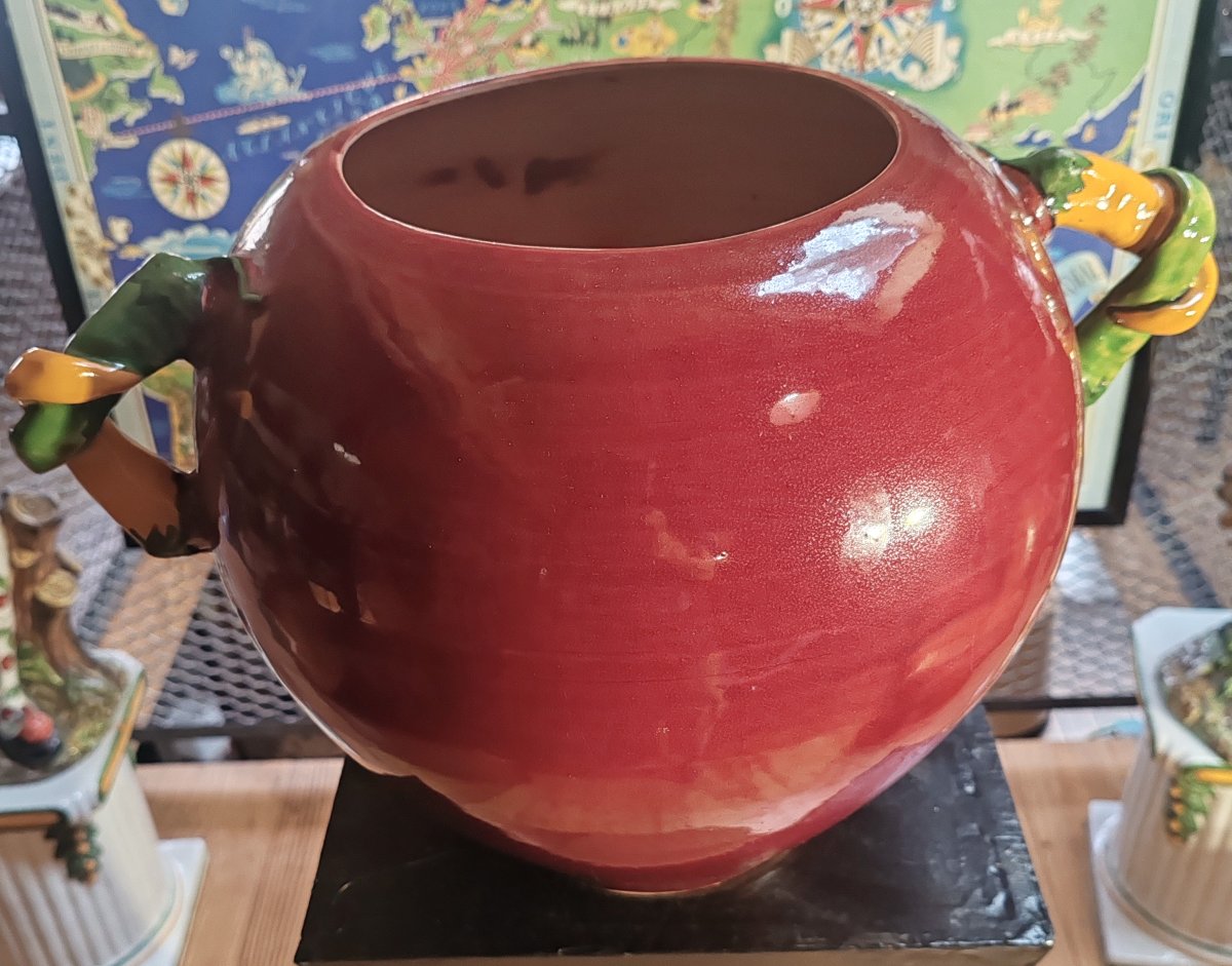 Large Vintage Ball-shaped Planters / Vases By Hilton Mcconnico – “pour Tennessee” Collection -photo-3