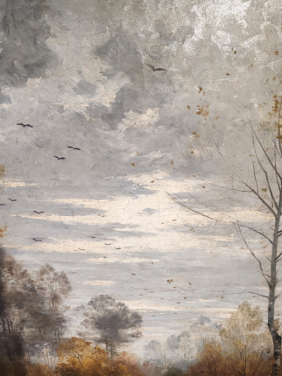 Armand GUÉRY Huile sur toile Automne sur la « Suippe » Orainville 1895-photo-4
