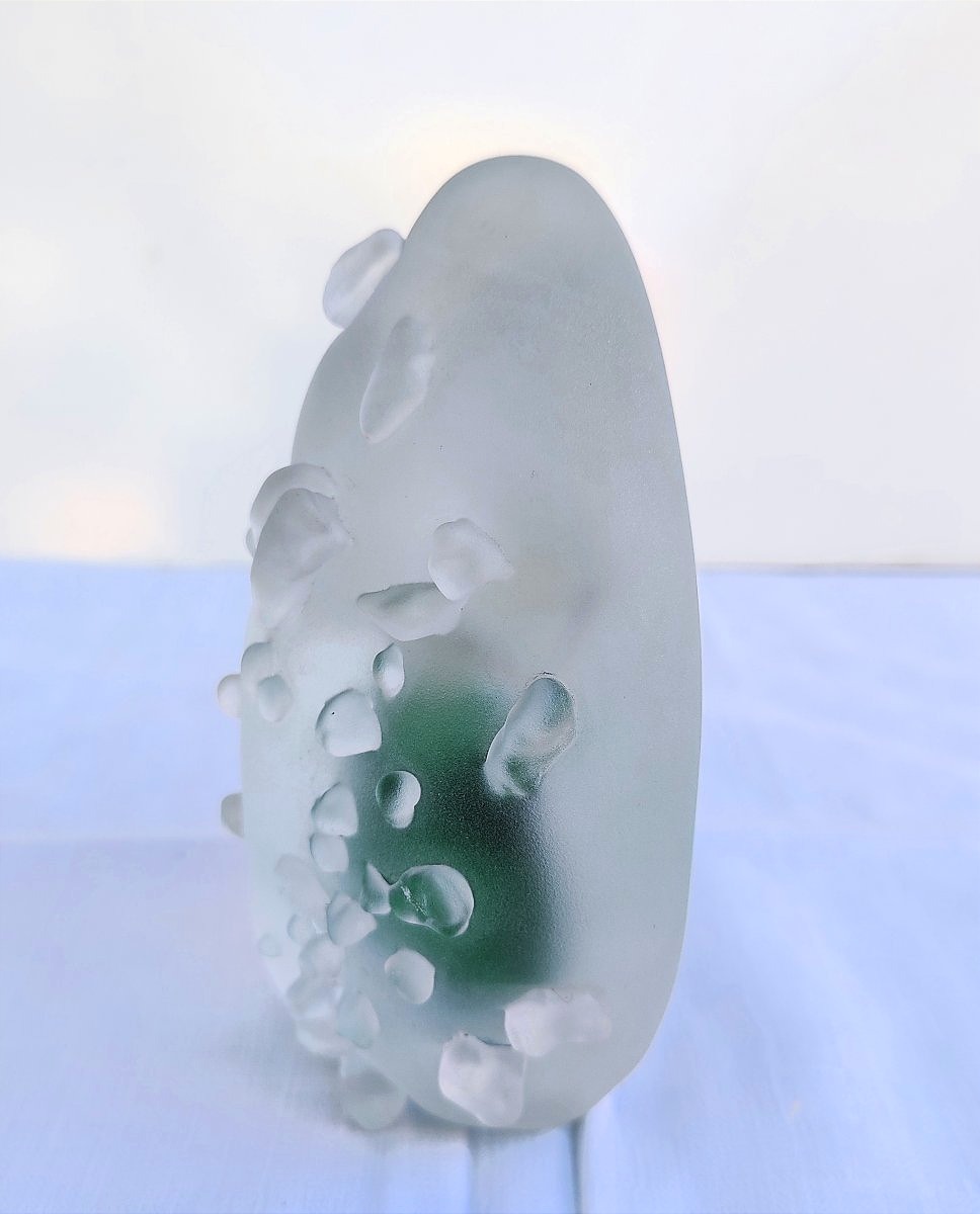 Fernando Agostinho Paperweight / Blown Glass Sculpture: Flower & Thorns-photo-4