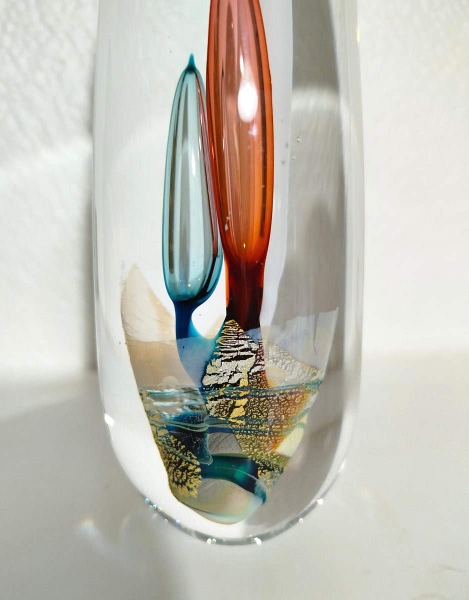 Eric Laurent Sculpture Obélisque en Verre Soufflé 2006-photo-3