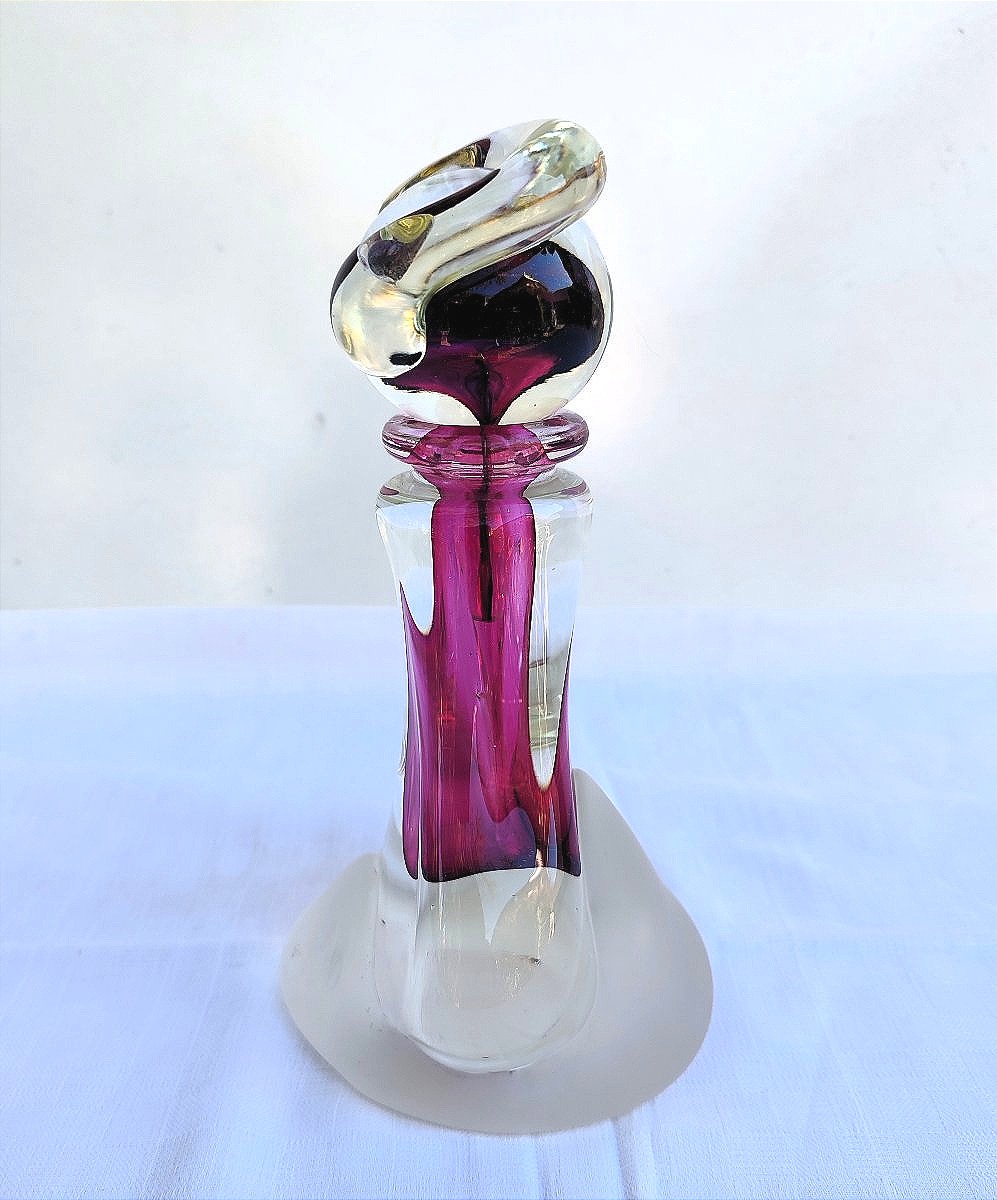 Jean-claude Novaro (1943–2014) 20th-century Blown Glass Bottle-photo-3