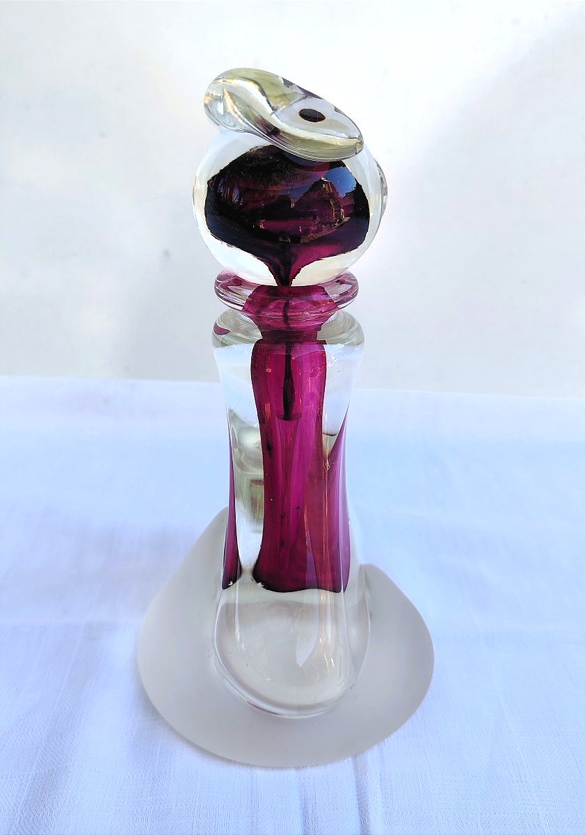 Jean-claude Novaro (1943–2014) 20th-century Blown Glass Bottle-photo-4
