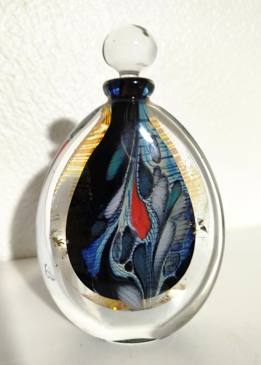 Hervé RASPAIL – Verrerie d’Allex Flacon de parfum en verre soufflé 1990-photo-4