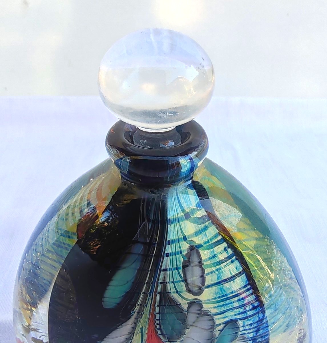 Hervé RASPAIL – Verrerie d’Allex Flacon de parfum en verre soufflé 1990-photo-2