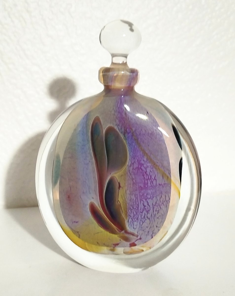éric Laurent (verrerie D’allex, 1990) Artistically Blown Glass Bottle-photo-2