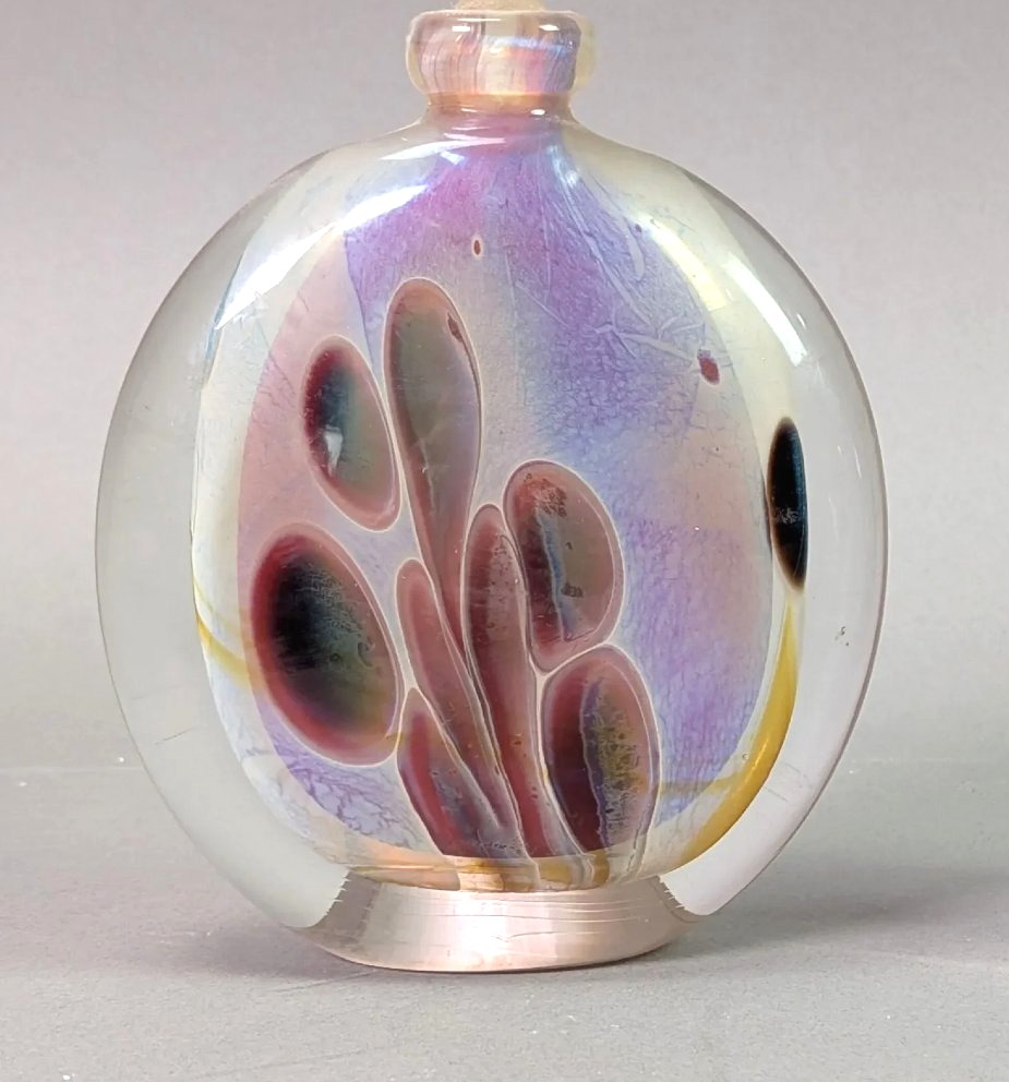 éric Laurent (verrerie D’allex, 1990) Artistically Blown Glass Bottle-photo-3