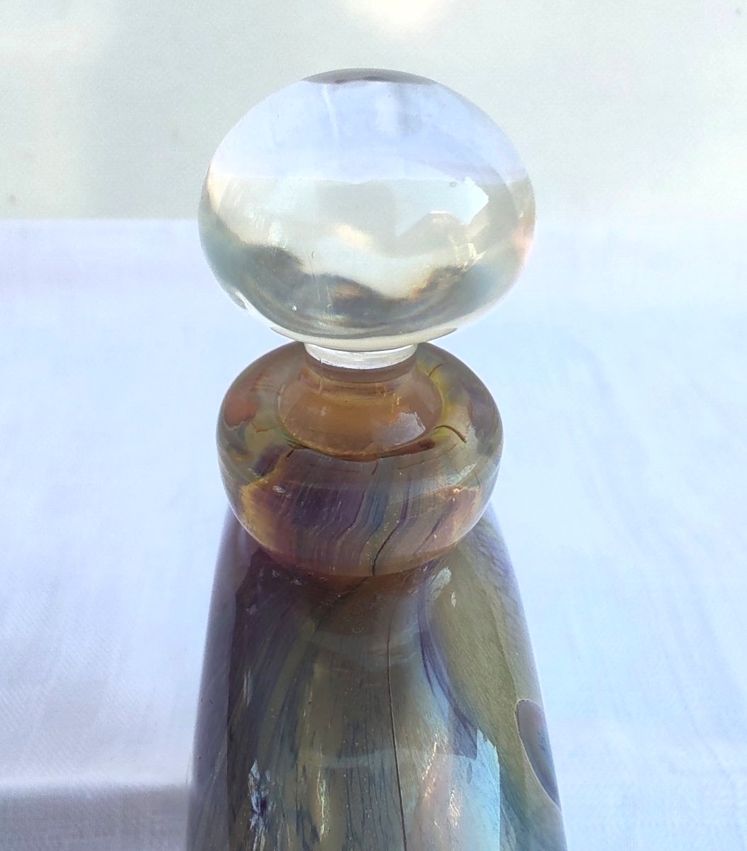 éric Laurent (verrerie D’allex, 1990) Artistically Blown Glass Bottle-photo-1