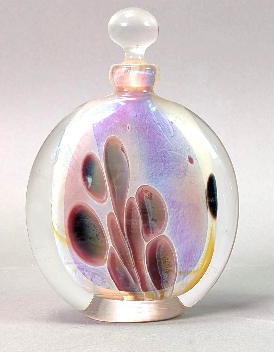 éric Laurent (verrerie D’allex, 1990) Artistically Blown Glass Bottle