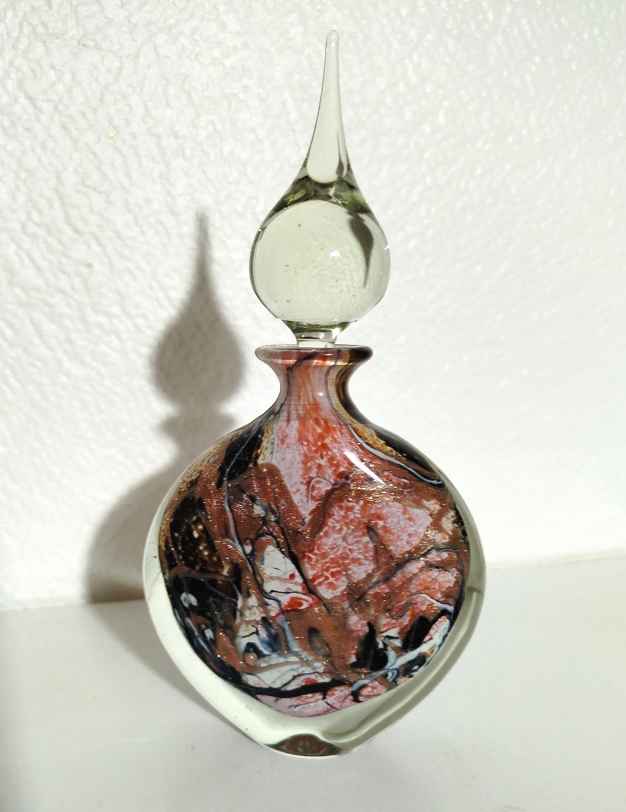 Michèle LUZORO (Biot, France) flacon de parfum en verre soufflé 1992-photo-3