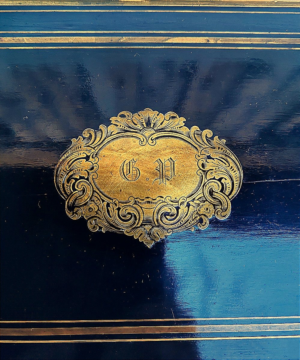 Antique Napoleon III Cigar Humidor In Blackened Wood And Brass – Signed Tahan Paris, Circa 1850-photo-3