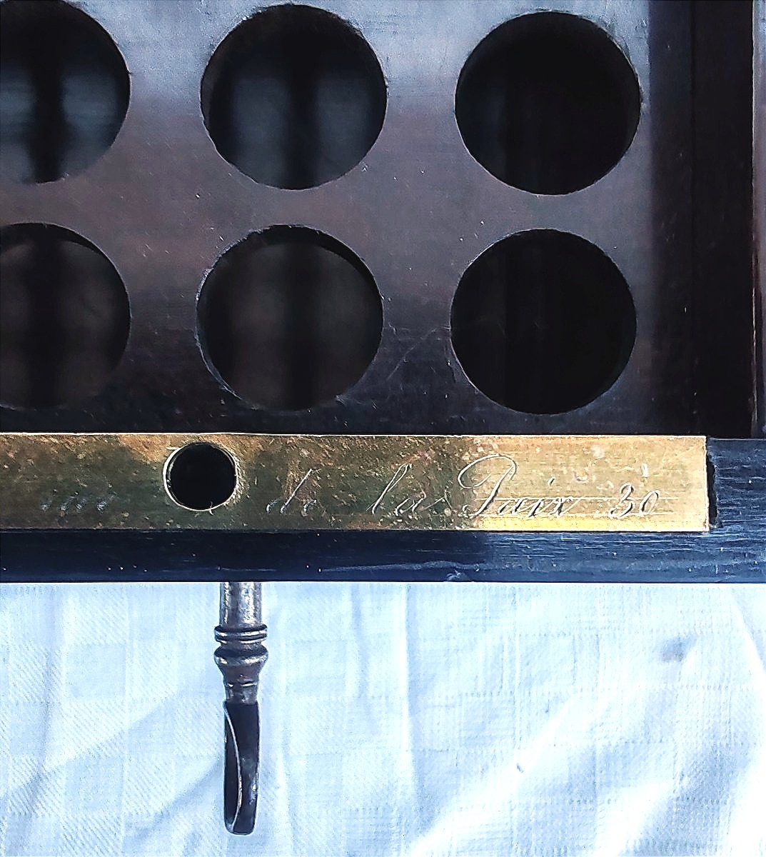 Antique Napoleon III Cigar Humidor In Blackened Wood And Brass – Signed Tahan Paris, Circa 1850-photo-8