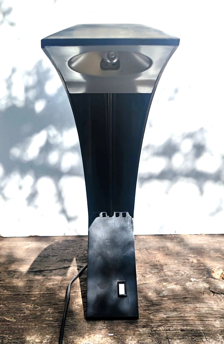 Marco Zotta Desk Lamp In Black-lacquered Aluminum, "arcobaleno" Model With An Arched Frame-photo-1