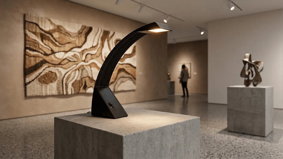Marco Zotta Desk Lamp In Black-lacquered Aluminum, "arcobaleno" Model With An Arched Frame-photo-3