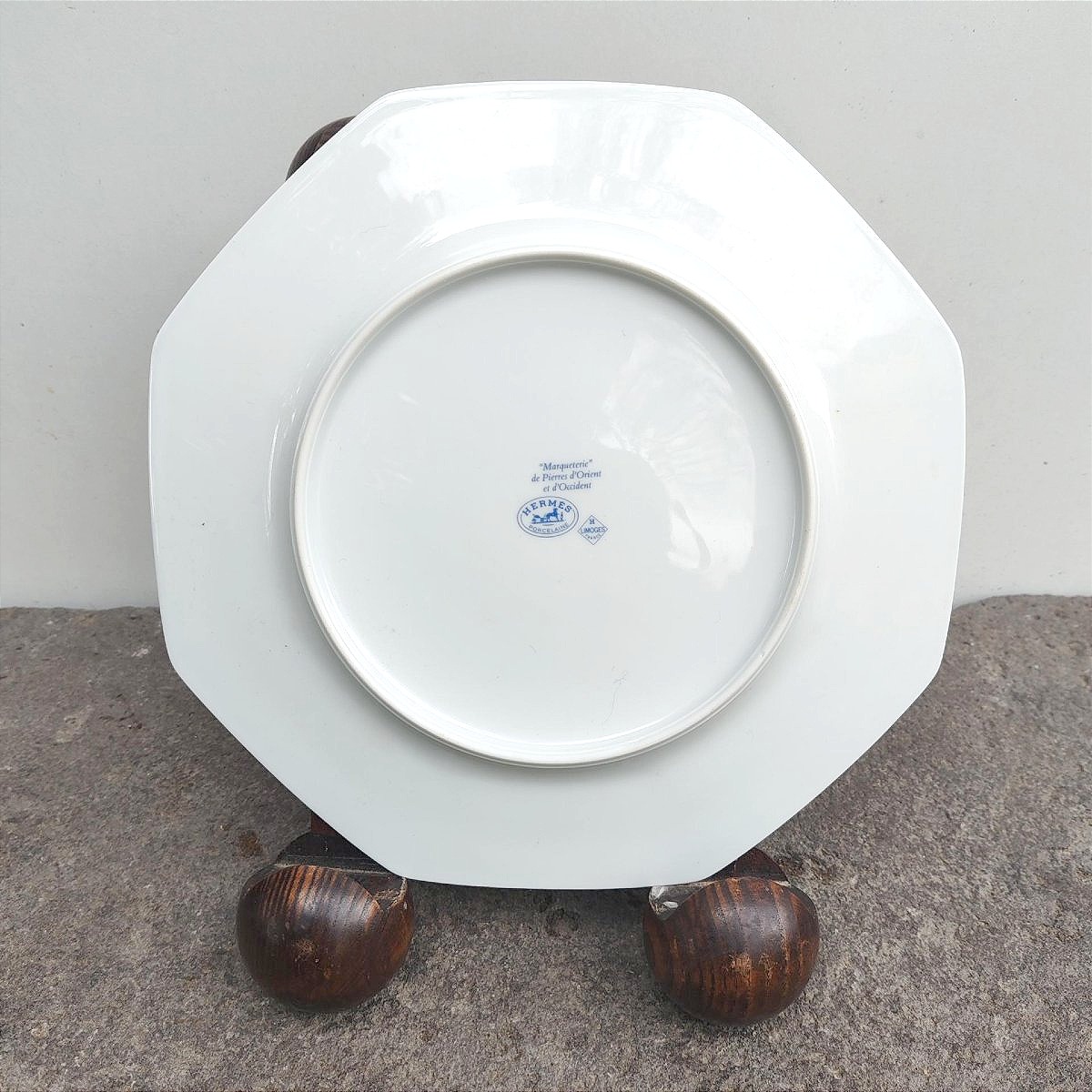 Hermès Paris Assiette porcelaine »Marqueterie de Pierres d’Orient et d’Occident » 1989-photo-4