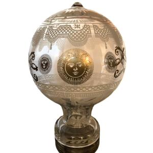 Lampe Montgolfière en cristal émail et or par Xavier Froissard pour Daum en 1989