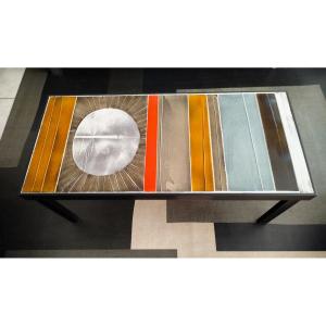 Table basse céramique modèle Soleil par Roger Capron PM XX ème