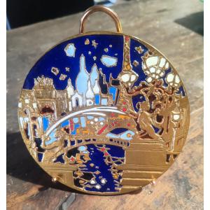 Médaille Bronze Émaillée Paris Nuit Et Jour Numéroté 223/250 Daniel Du Janerand